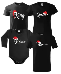 Rodinná sada King, Queen, Prince, Princess s vánoční čepicí
