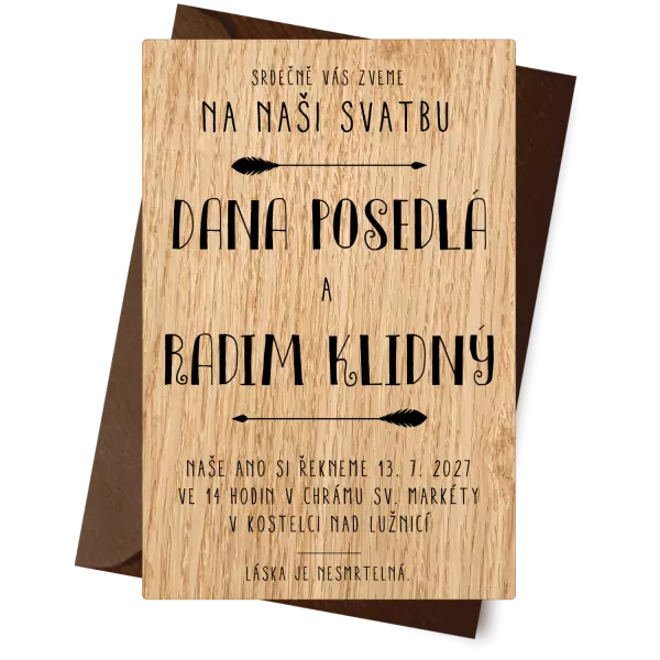 Dřevěné oznámení KAMILA