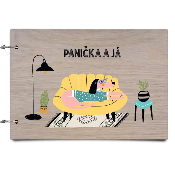 Dřevěné album se sponami Panička a já