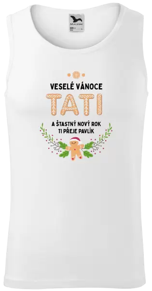Pánské vánoční tílko Veselé Vánoce tati, perníček