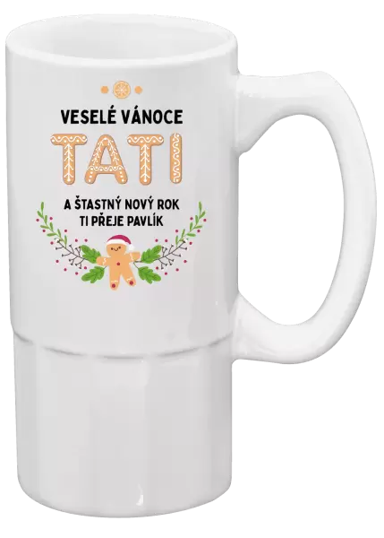 Půllitr Veselé Vánoce tati, perníček