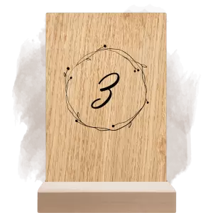 Dřevěné číslo stolu SALIKA