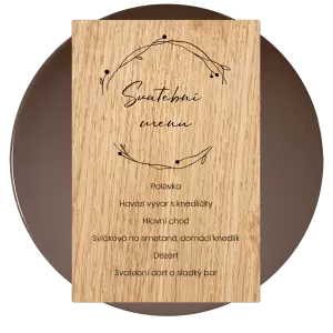 Dřevěné svatební menu SALIKA