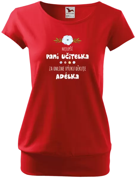 Dámské tričko Nejlepší učitelka - online výuka - Jméno