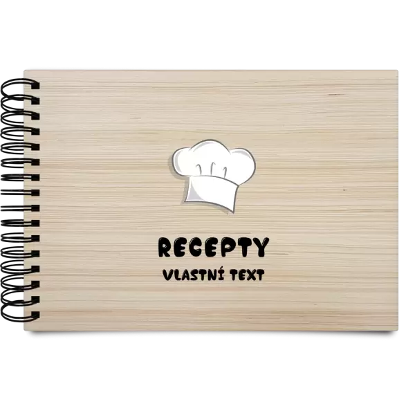 Kuchařka dřevěná Recepty - vlastní text