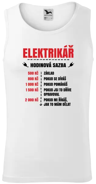 Pánské tílko Hodinová sazba - elektrikář