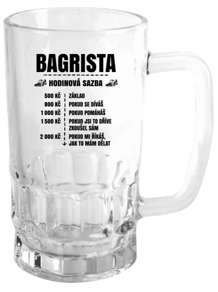 Půllitr Hodinová sazba - bagrista
