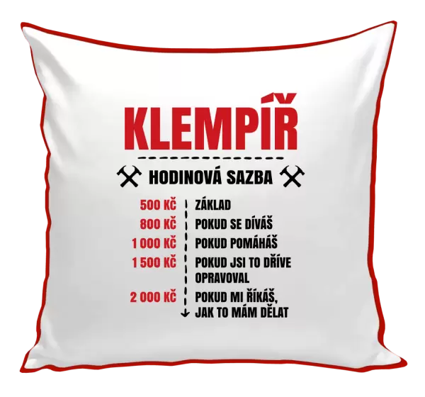 Polštář Hodinová sazba - klempíř