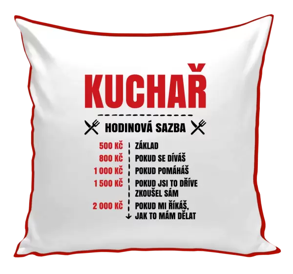 Polštář Hodinová sazba - kuchař