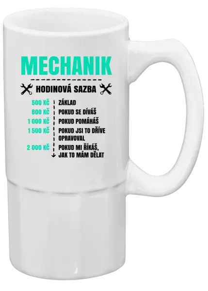 Půllitr Hodinová sazba - mechanik