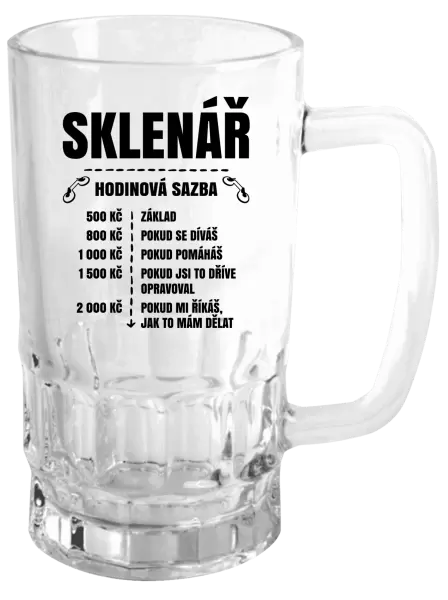 Půllitr Hodinová sazba - sklenář