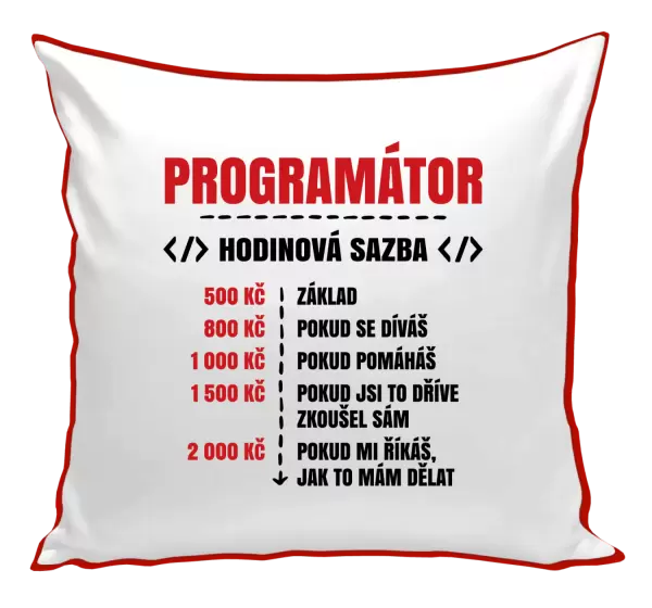 Polštář Hodinová sazba - programátor