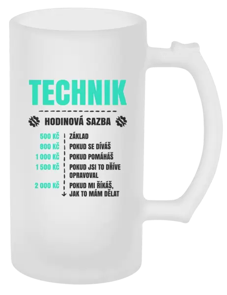 Půllitr Hodinová sazba - technik