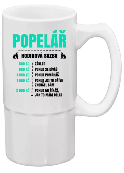 Půllitr Hodinová sazba - popelář