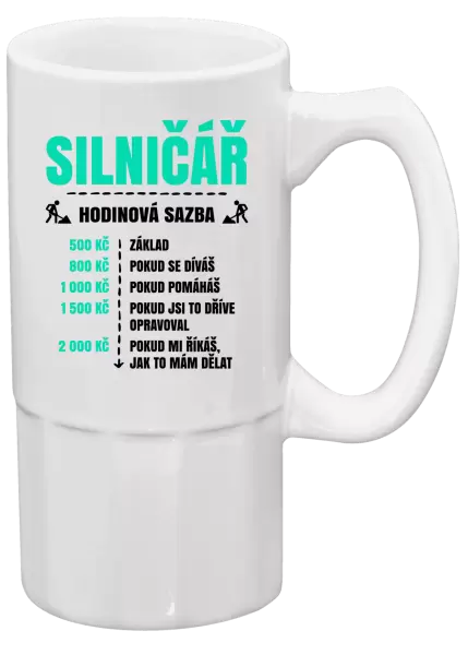 Půllitr Hodinová sazba - silničář