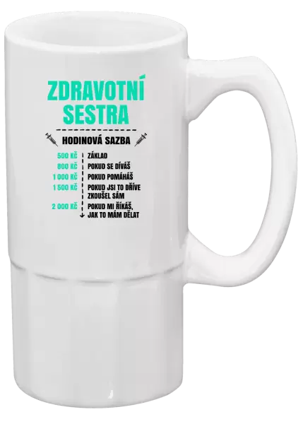 Půllitr Hodinová sazba - zdravotní sestra
