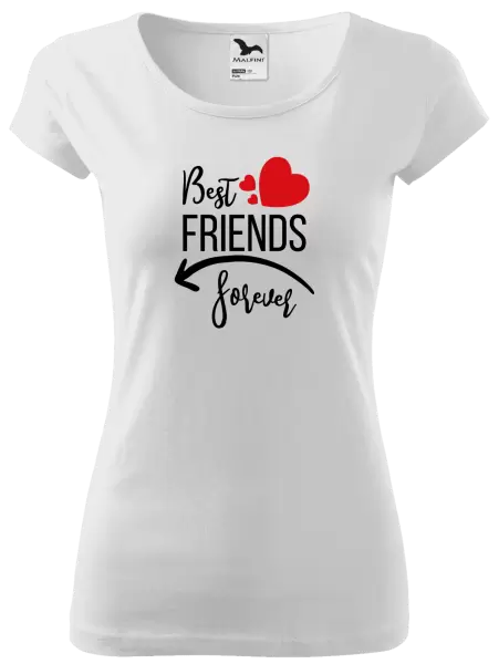 Dámské tričko Best friends forever srdce #2