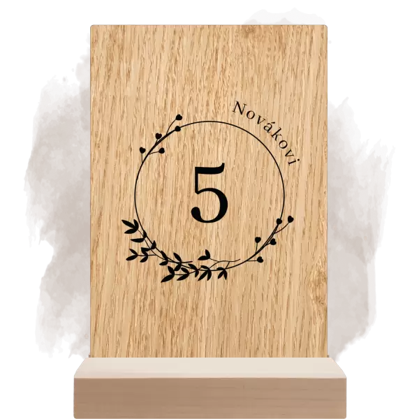 Dřevěné číslo stolu LOPY