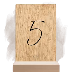 Dřevěné číslo stolu EASY