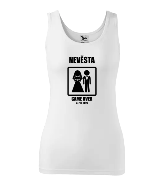Dámské tílko Game over - nevěsta s datem