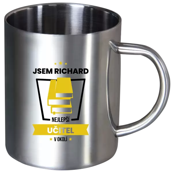 Nerezový hrnek Nejlepší v okolí - učitel