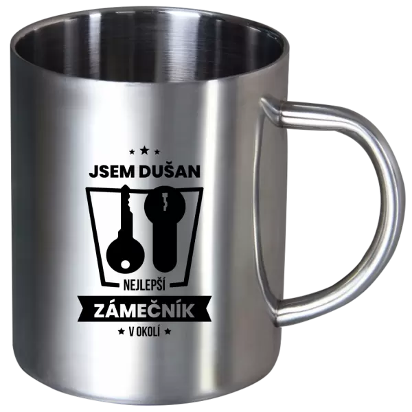 Nerezový hrnek Nejlepší v okolí - zámečník