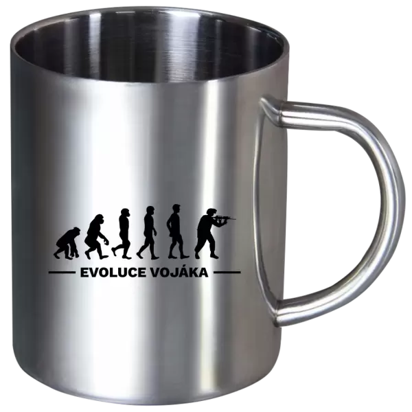 Nerezový hrnek Evoluce - voják
