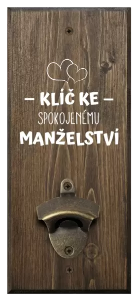 Nástěnný otvírák Klíč ke spokojenému manželství
