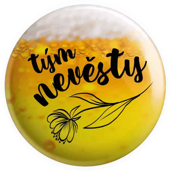 Placka Tým nevěsty - s květinou
